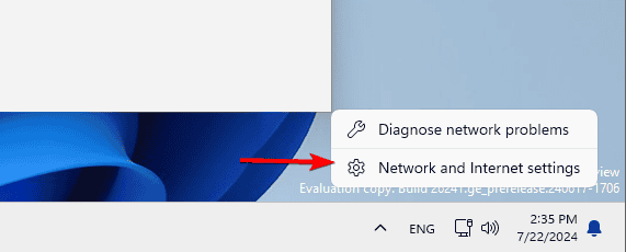 Параметры 'Сеть и Интернет' в Windows
