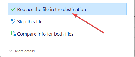Замена файлов при обновлении