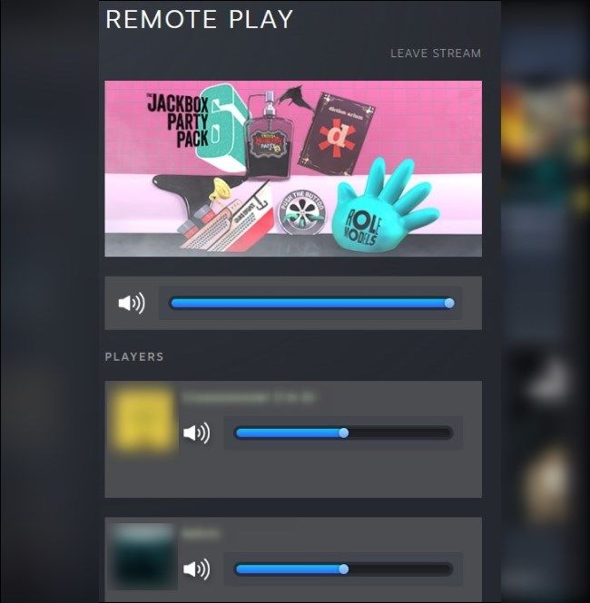 Интерфейс участника Remote Play Together