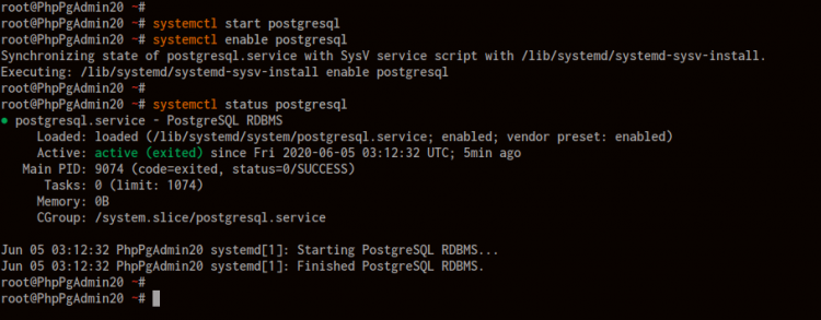 Скриншот: служба PostgreSQL запущена и активна