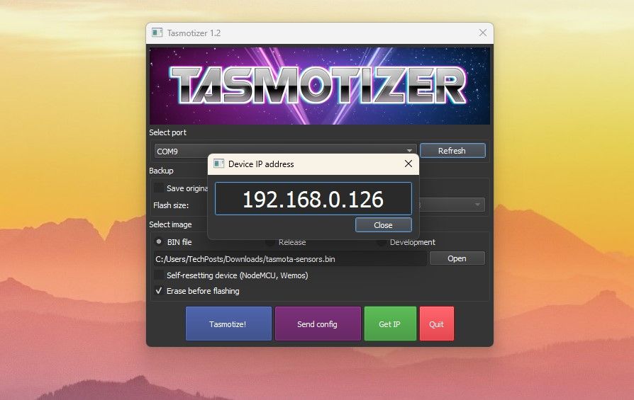 Получение IP-адреса устройства для доступа к Tasmota Web UI