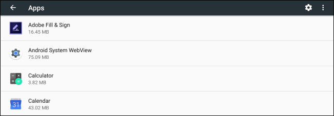 Меню настроек приложений с пунктом 