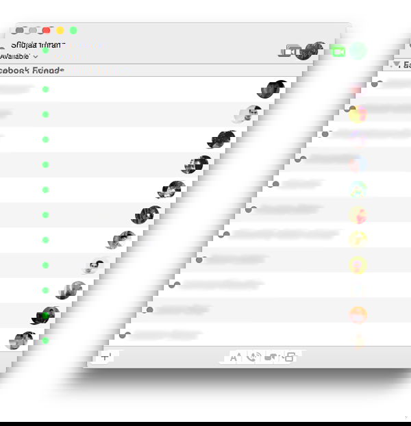 Список онлайн-друзей в приложении «Сообщения» на Mac