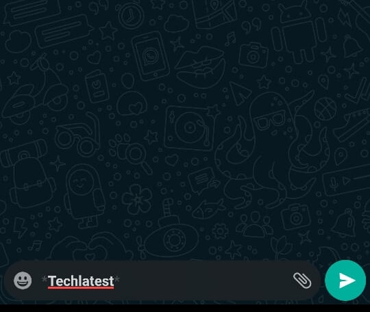 Пример полужирного текста в чате WhatsApp