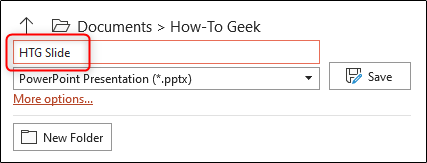 Поле для имени файла в диалоговом окне Сохранить как