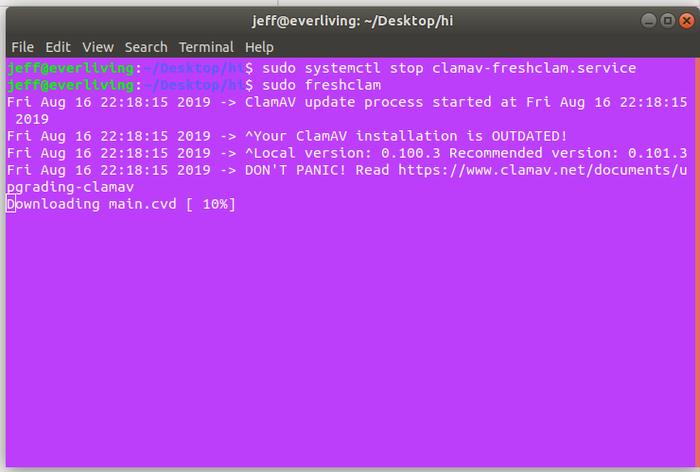 Scan Server Clamav Freshclam
