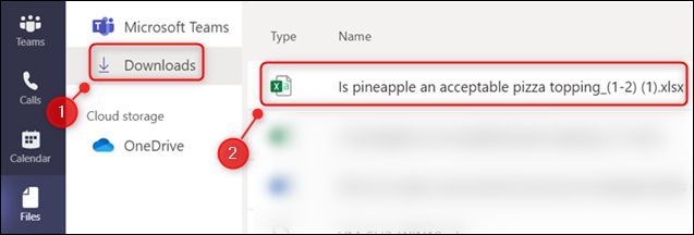 Опция Загрузки в приложении Файлы