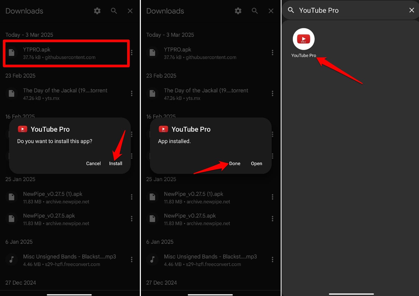 Установка YouTube Pro на Android — выбор APK и установка