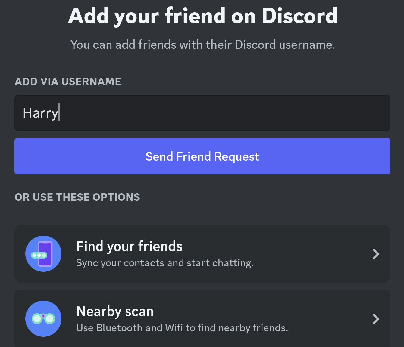 Введите имя пользователя и нажмите 