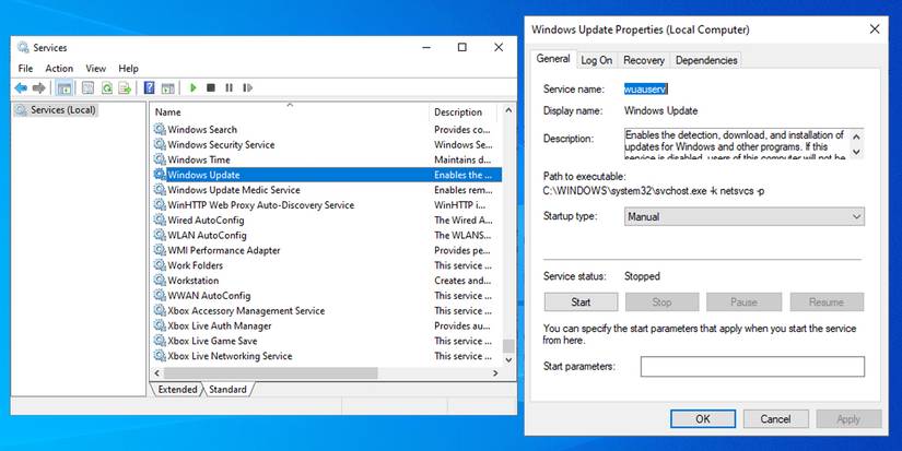 Служба обновления в Windows