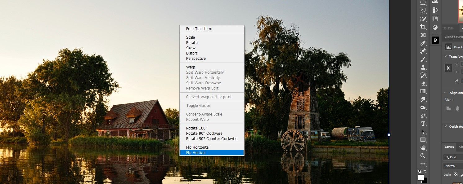 Шаг 8 Right click flip vertical