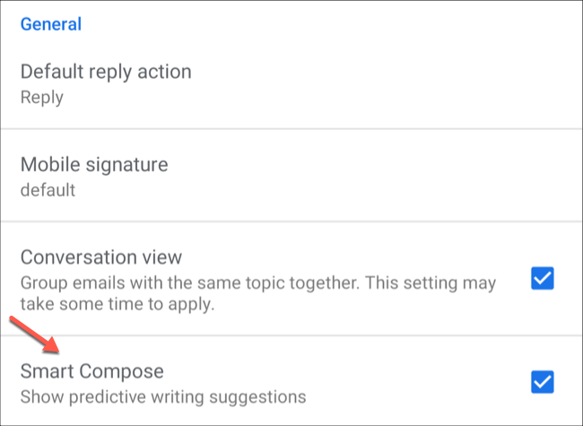 Включите Smart Compose в приложении Gmail