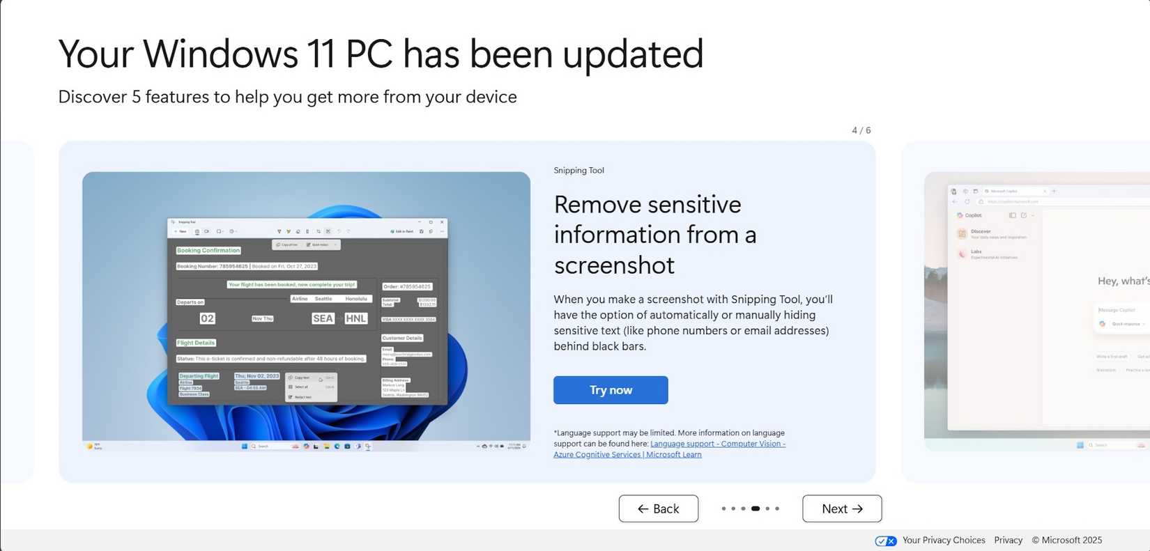 Анонс обновления инструмента Windows Snipping Tool с ИИ.