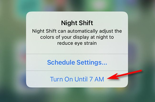 Запрос включения Night Shift на iPad.