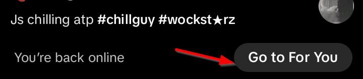 'Кнопка Перейти в Для вас для возврата к онлайн‑ленте'