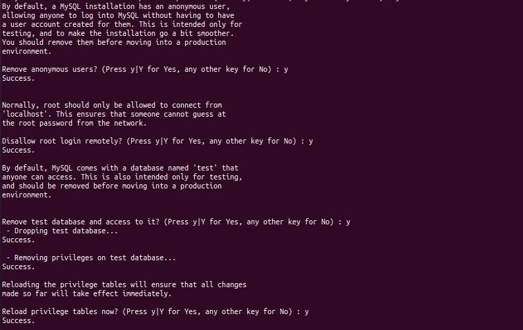 Изменение настроек по умолчанию в mysql_secure_installation