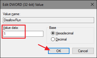 Создание под ключа DisallowRun внутри Explorer