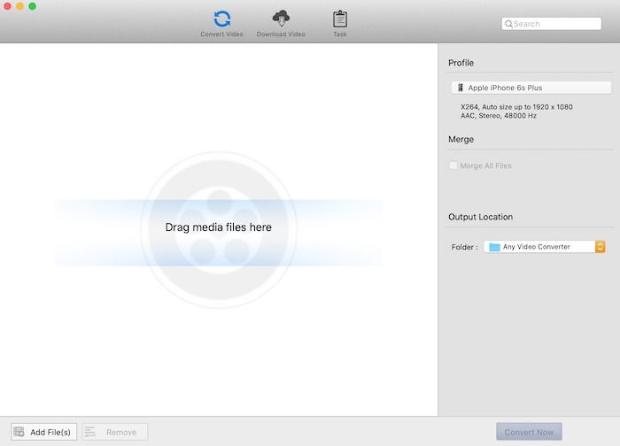 Скриншот перетаскивания файлов в AVC