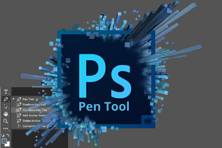 Рабочее поле с инструментом Перо и выделенной кривой