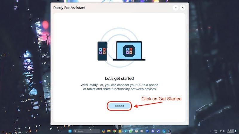 Изображение: Запуск мастера Ready For на ПК — Get Started