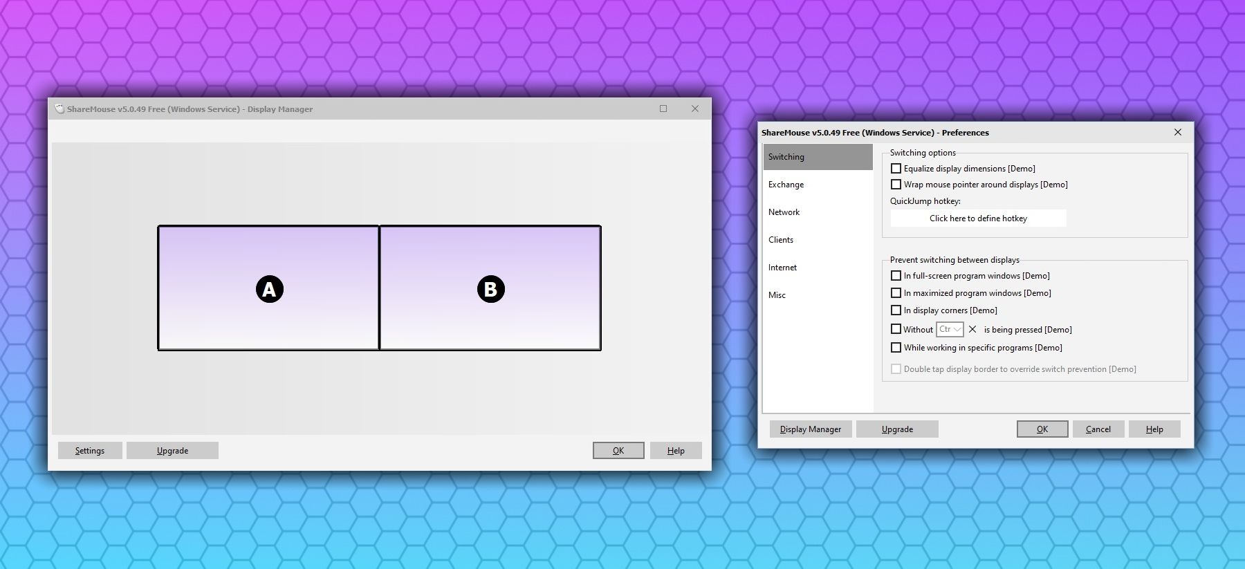 иконка ShareMouse и рабочая область