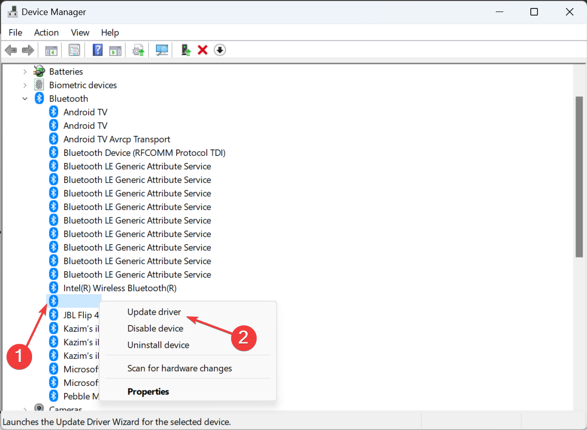 Обновление драйвера устройства в Диспетчере устройств