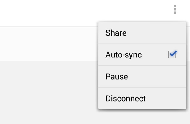 Переключатель автосинхронизации в BitTorrent Sync