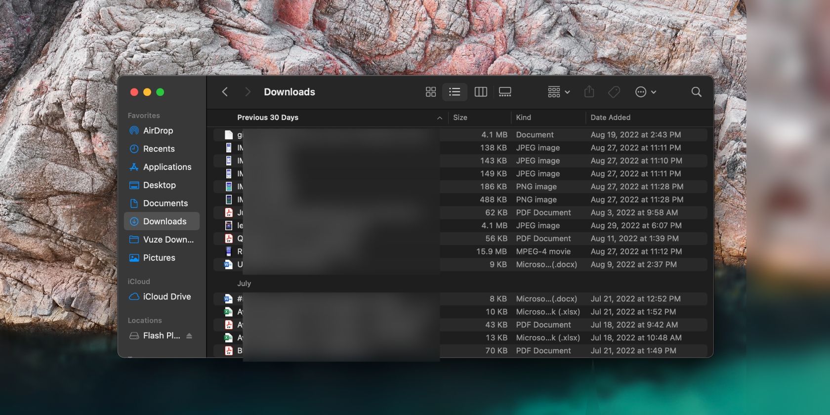 файлы на Mac, отсортированные по дате добавления