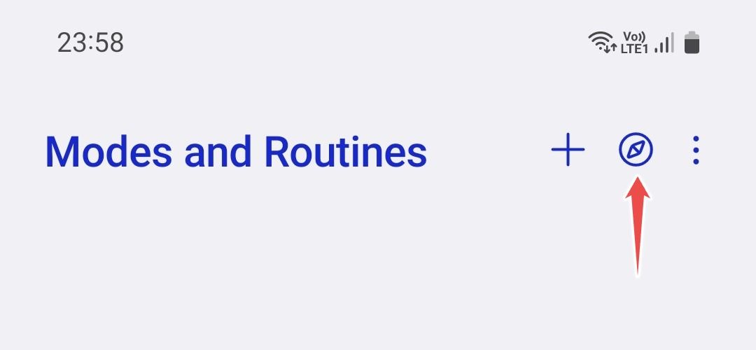 Кнопка Обзор шаблонов Routine на Samsung.