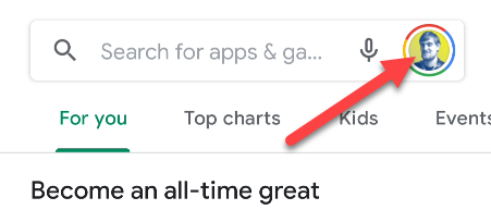 Выберите фотографию профиля в строке поиска