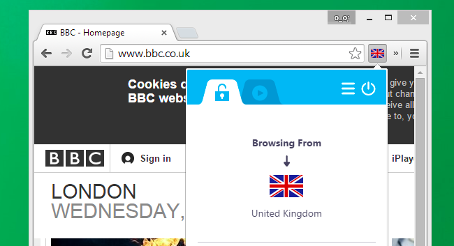 Иконка расширения Hola в браузере