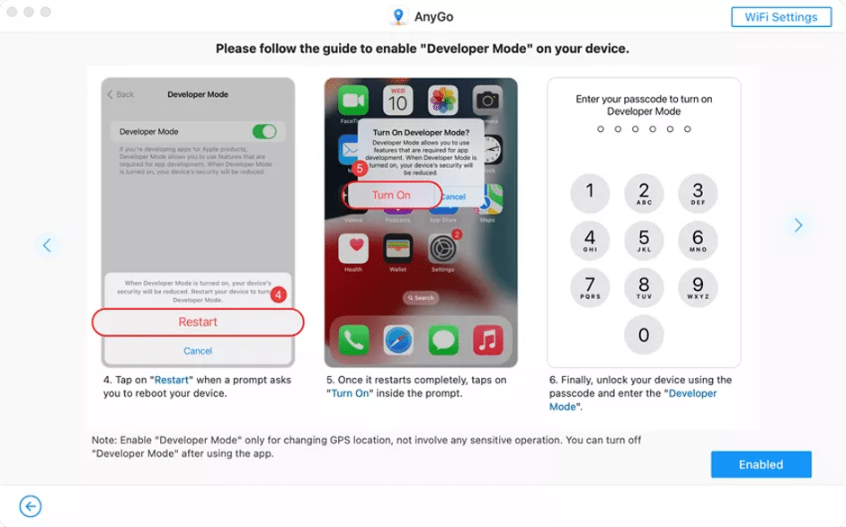 iOSでデベロッパーモードを有効にするスクリーンショット