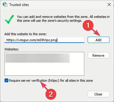 Добавление сайта в надёжные узлы и отключение проверки https