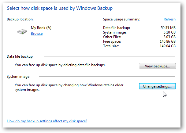 Настройка хранения только последнего системного образа