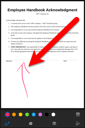 Рисование стрелки на документе