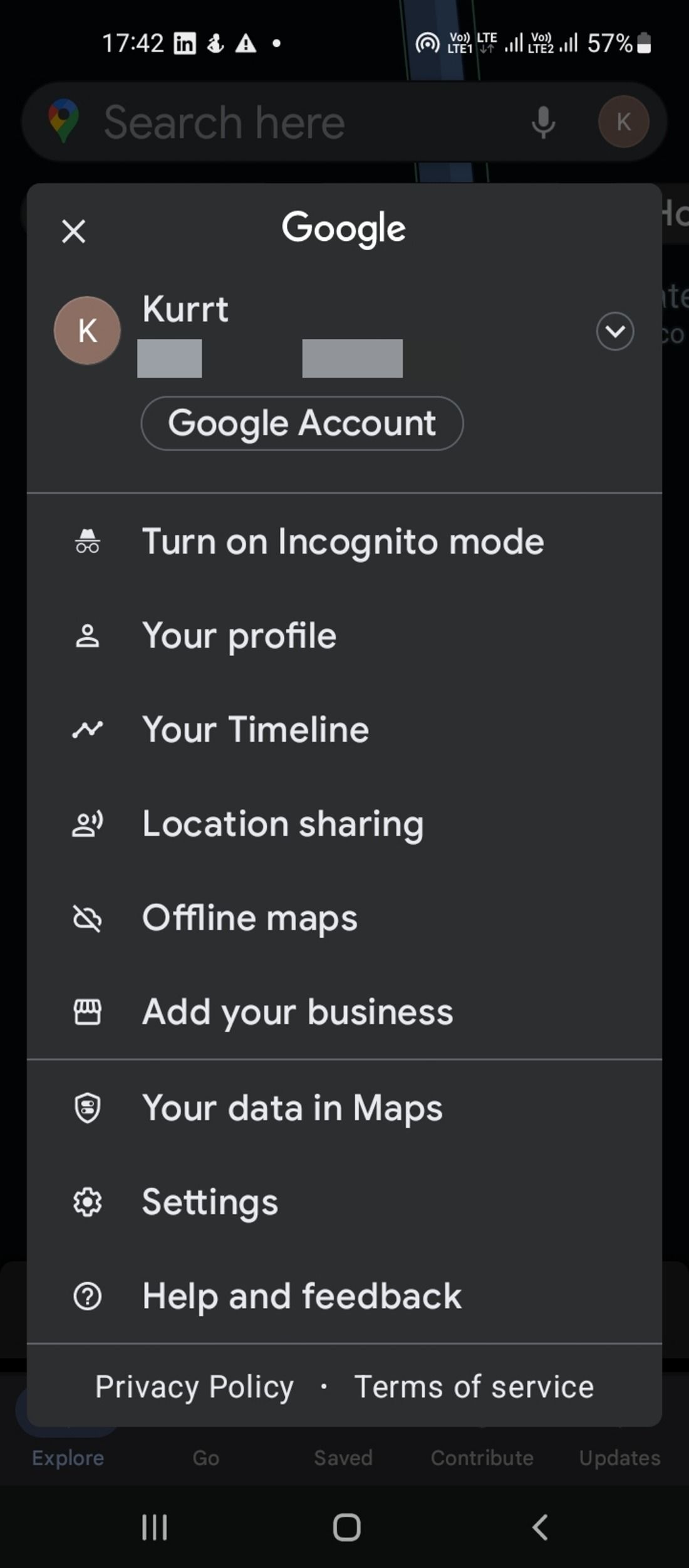 Настройки Google Maps