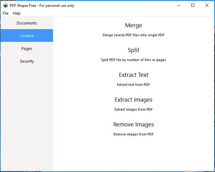 PDF Shaper — окно программы