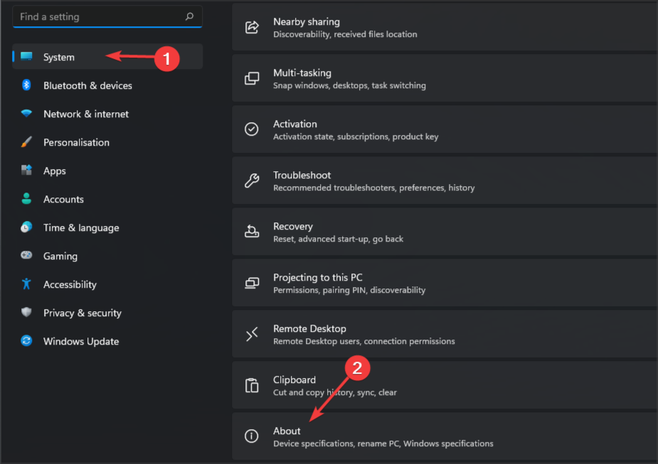 windows about system