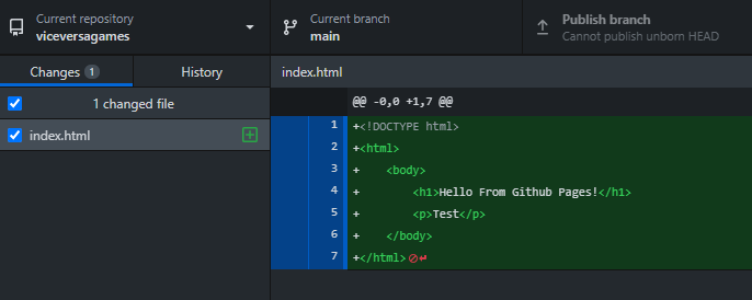 Просмотр файлов репозитория в интерфейсе GitHub после коммита