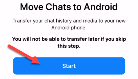Нажмите «Start», чтобы запустить перенос