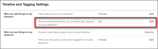 Иллюстрация: настройка проверки публикаций, в которых вас отмечают