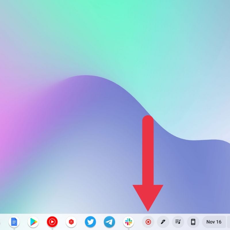 иконка остановки записи ChromeOS