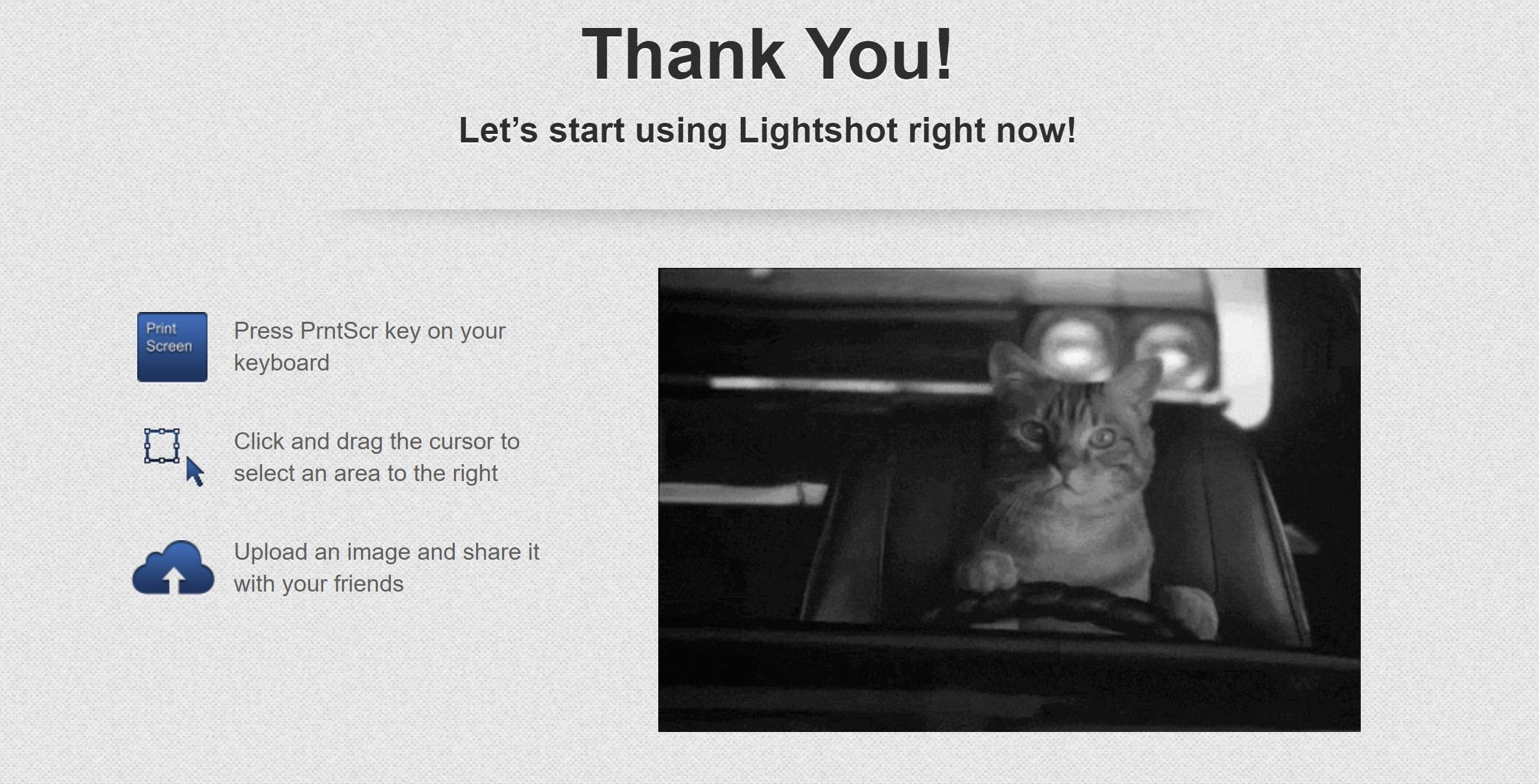 Страница перенаправления после загрузки Lightshot