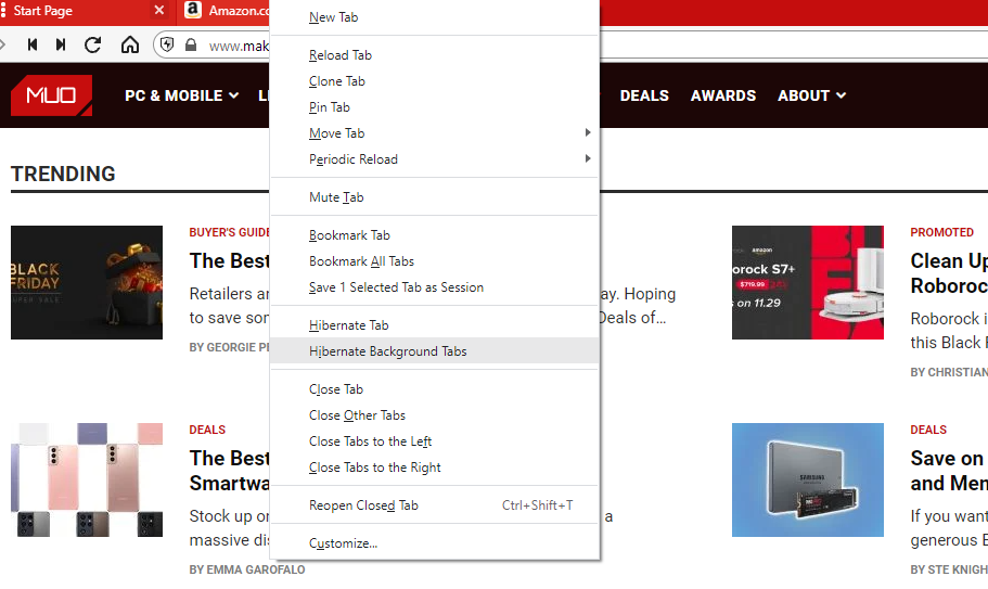 Спящие вкладки в Vivaldi