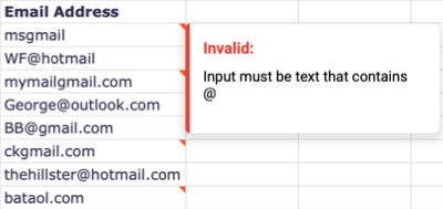Предупреждение Проверки данных