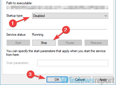 Остановка службы Malwarebytes в оснастке Службы