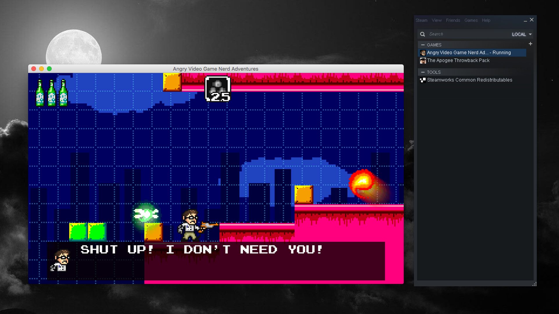 Запущенный Steam через PlayOnMac показывает библиотеку игр