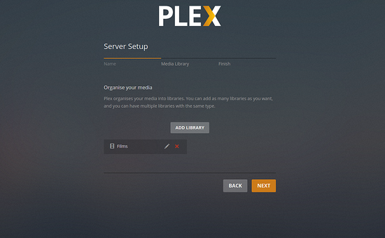 Миниатюра Plex: библиотека добавлена