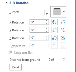 Increase x rotation