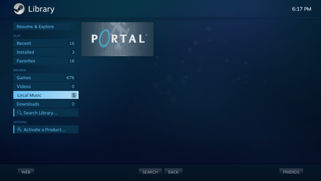 Каталог локальной музыки в Big Picture — миниатюры альбомов